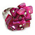 Fuchsia Pink Sea Shell Nugget Cluster Silver Tone Ring - 7/8 Size - Adjustable - view 4