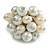 White/ Cream Faux Pearl Bead Cluster Ring in Silver Tone Metal - Adjustable 7/8 - view 4