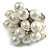 White/ Cream Faux Pearl Bead Cluster Ring in Silver Tone Metal - Adjustable 7/8 - view 2