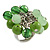 Green Glass and Ceramic Bead Cluster Ring in Silver Tone Metal - Adjustable 7/8 - view 6