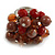 Brown Glass and Ceramic Bead Cluster Ring in Silver Tone Metal - Adjustable 7/8 - view 4