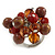 Brown Glass and Ceramic Bead Cluster Ring in Silver Tone Metal - Adjustable 7/8 - view 6