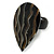 35mm/Black/Brown Teardrop Shape Sea Shell Ring/Handmade/ Slight Variation In Colour/Natural Irregularities - view 5