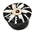 30mm/Black/White/Cream Round Shape Sea Shell Ring/Handmade/ Slight Variation In Colour/Natural Irregularities - view 6