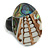 35mm/Natural/White/Abalone Oval Shape Sea Shell Ring/Handmade/ Slight Variation In Colour/Natural Irregularities - view 7