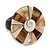 30mm/White/Cream/Brown Round Shape Sea Shell Ring/Handmade/ Slight Variation In Colour/Natural Irregularities - view 6