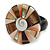 30mm/White/Cream/Brown Round Shape Sea Shell Ring/Handmade/ Slight Variation In Colour/Natural Irregularities