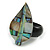37mm/Grey/Silver/Natural/Abalone Leaf Shape Sea Shell Ring/Handmade/ Slight Variation In Colour/Natural Irregularities - view 2