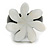 25mm/White Flower Shape Sea Shell Ring/Handmade/ Slight Variation In Colour/Natural Irregularities - view 5