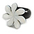 25mm/White Flower Shape Sea Shell Ring/Handmade/ Slight Variation In Colour/Natural Irregularities - view 7