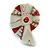 35mm/Red/White/Natural Sea Shell Shape Sea Shell Ring/Handmade/ Slight Variation In Colour/Natural Irregularities - view 5