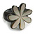 25mm/Grey Flower Shape Sea Shell Ring/Handmade/ Slight Variation In Colour/Natural Irregularities