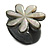 25mm/Grey Flower Shape Sea Shell Ring/Handmade/ Slight Variation In Colour/Natural Irregularities - view 2