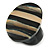 32mm/Black/Beige/Natural Oval Shape Sea Shell Ring/Handmade/ Slight Variation In Colour/Natural Irregularities - view 2