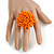 45mm Diameter Orange Glass Bead Flower Stretch Ring/ Size M - view 3