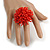 45mm Diameter Red Glass Bead Flower Stretch Ring/ Size M/L - view 3