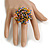 45mm Diameter Multicoloured Glass Bead Flower Stretch Ring/ Size S/M - view 3