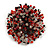 45mm Diameter Red/Black/Transparent Glass Bead Flower Stretch Ring/ Size S/M - view 6