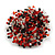 45mm Diameter Red/Black/Transparent Glass Bead Flower Stretch Ring/ Size S/M - view 4