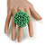 45mm Diameter Apple Green Glass Bead Flower Stretch Ring/ Size M/L - view 3