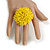 45mm Diameter Banana Yellow Glass Bead Flower Stretch Ring/ Size S/M - view 3