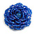 40mm Diameter/Cobal Blue/Iridescent Glass Bead Layered Flower Flex Ring/ Size M - view 4