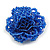 40mm Diameter/Cobal Blue/Iridescent Glass Bead Layered Flower Flex Ring/ Size M - view 5