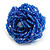 40mm Diameter/Cobal Blue/Iridescent Glass Bead Layered Flower Flex Ring/ Size M - view 2