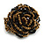 40mm Diameter/Bronze/Black Glass Bead Layered Flower Flex Ring/ Size M - view 5