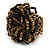 40mm Diameter/Bronze/Black Glass Bead Layered Flower Flex Ring/ Size M - view 6