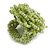 40mm Diameter/Pastel Mint Green Glass Bead Layered Flower Flex Ring/ Size M/L - view 7