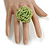 40mm Diameter/Pastel Mint Green Glass Bead Layered Flower Flex Ring/ Size M/L - view 3