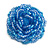 40mm Diameter/Cornflower/Sky Blue Glass Bead Layered Flower Flex Ring/ Size M - view 2