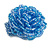 40mm Diameter/Cornflower/Sky Blue Glass Bead Layered Flower Flex Ring/ Size M - view 4