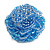 40mm Diameter/Cornflower/Sky Blue Glass Bead Layered Flower Flex Ring/ Size M - view 5