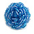 40mm Diameter/Cornflower/Sky Blue Glass Bead Layered Flower Flex Ring/ Size M - view 6