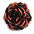 35mm Diameter/Blush Red/Black Glass Bead Layered Flower Flex Ring/ Size M/L - view 2