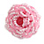 35mm Diameter/ Bubblegum Pink/Lavender Pink Glass Bead Layered Flower Flex Ring/ Size M - view 10