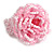 35mm Diameter/ Bubblegum Pink/Lavender Pink Glass Bead Layered Flower Flex Ring/ Size M - view 5
