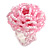 35mm Diameter/ Bubblegum Pink/Lavender Pink Glass Bead Layered Flower Flex Ring/ Size M
