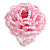 35mm Diameter/ Bubblegum Pink/Lavender Pink Glass Bead Layered Flower Flex Ring/ Size M - view 2
