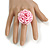 35mm Diameter/ Bubblegum Pink/Lavender Pink Glass Bead Layered Flower Flex Ring/ Size M - view 3