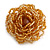 35mm Diameter/Flaxen Yellow/Gold Glass Bead Layered Flower Flex Ring/ Size S/M - view 8