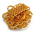 35mm Diameter/Flaxen Yellow/Gold Glass Bead Layered Flower Flex Ring/ Size S/M - view 4