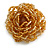 35mm Diameter/Flaxen Yellow/Gold Glass Bead Layered Flower Flex Ring/ Size S/M - view 6