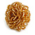 35mm Diameter/Flaxen Yellow/Gold Glass Bead Layered Flower Flex Ring/ Size S/M - view 7