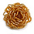 35mm Diameter/Flaxen Yellow/Gold Glass Bead Layered Flower Flex Ring/ Size S/M - view 10