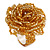 35mm Diameter/Flaxen Yellow/Gold Glass Bead Layered Flower Flex Ring/ Size S/M - view 2