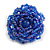 35mm Diameter/ Royal Blue/Iridescent Glass Bead Layered Flower Flex Ring/ Size M - view 7
