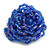 35mm Diameter/ Royal Blue/Iridescent Glass Bead Layered Flower Flex Ring/ Size M - view 6